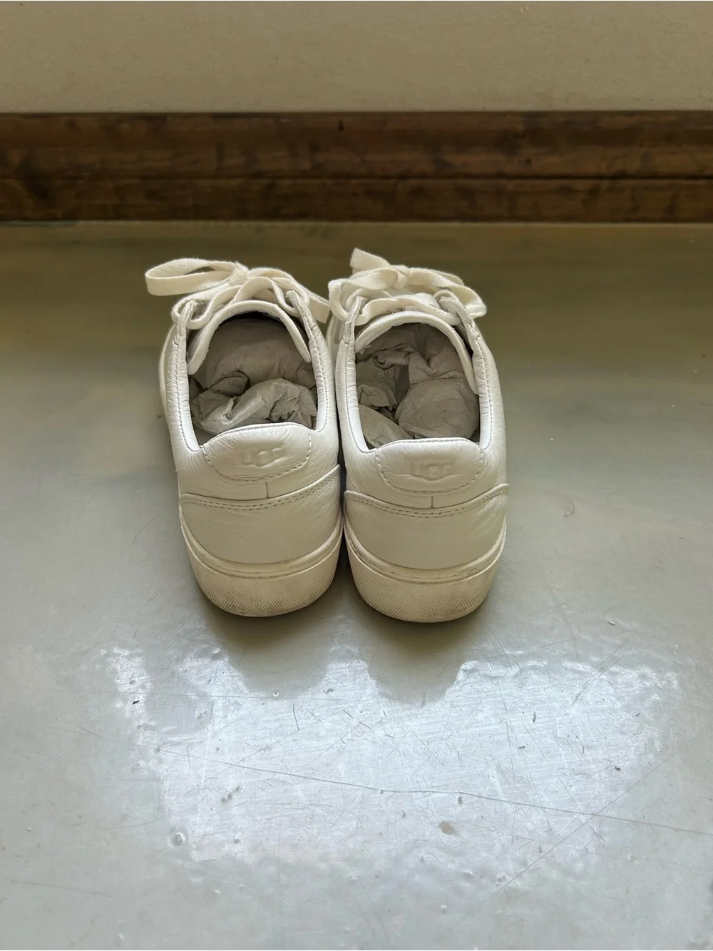 UGG Women's White Low-Top Leather Sneakers